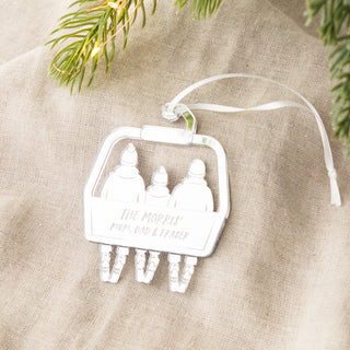 Acrylic Family Ski Lift Christmas Decoration