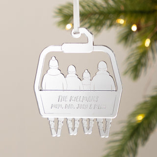 Acrylic Family Ski Lift Christmas Decoration