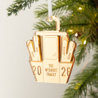 Acrylic Snowboard Cable Car Family Christmas Decoration