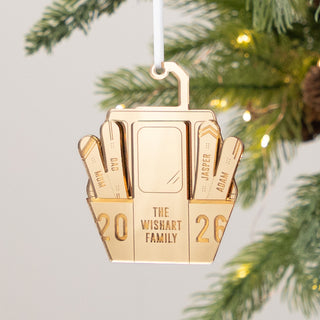Acrylic Snowboard Cable Car Family Christmas Decoration