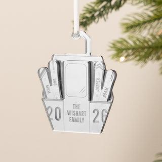 Acrylic Snowboard Cable Car Family Christmas Decoration