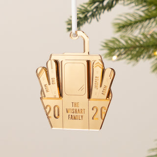 Acrylic Snowboard Cable Car Family Christmas Decoration