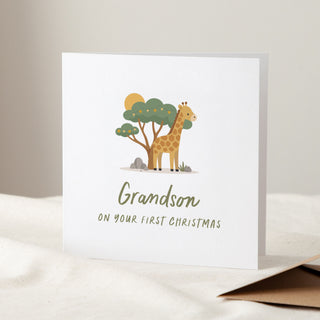 Safari Animals First Christmas Greetings Card