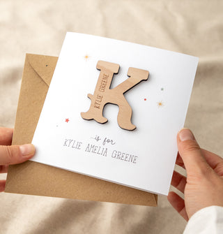 Personalised Circus Style Initial Keepsake Card