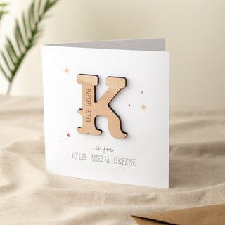 Personalised Circus Style Initial Keepsake Card