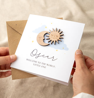 Sun & Moon New Baby Keepsake Card