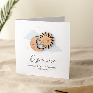 Sun & Moon New Baby Keepsake Card