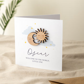 Sun & Moon New Baby Keepsake Card