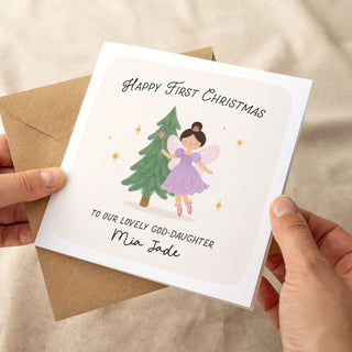 Personalised Sugar Plum Fairy First Christmas Card