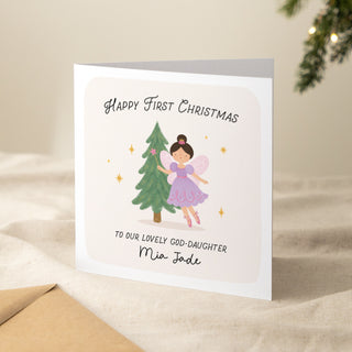 Personalised Sugar Plum Fairy First Christmas Card