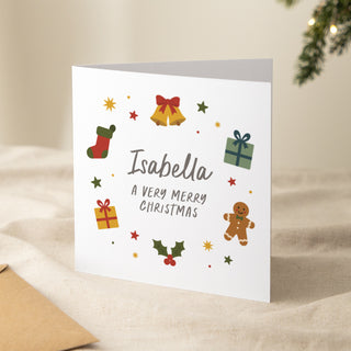 Personalised Festive Christmas Greetings Card