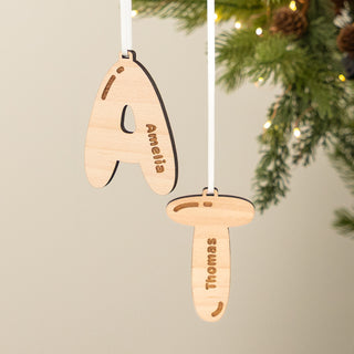 Wooden Bubble Letters Christmas Decoration Set