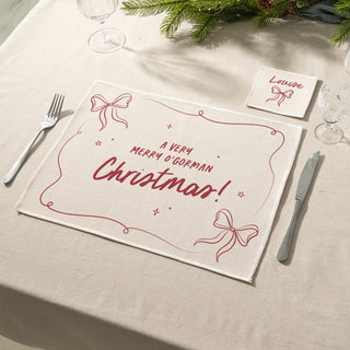 Christmas Bows Personalised Placemat and Coaster Set