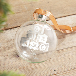 Building Blocks First Christmas Foiled Glass Bauble