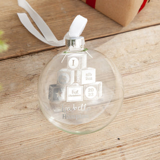 Building Blocks First Christmas Foiled Glass Bauble