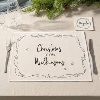 Starry Wreath Personalised Placemat and Coaster Set