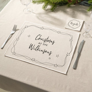 Starry Wreath Personalised Placemat and Coaster Set