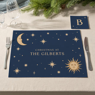 Celestial Personalised Placemat and Coaster Set
