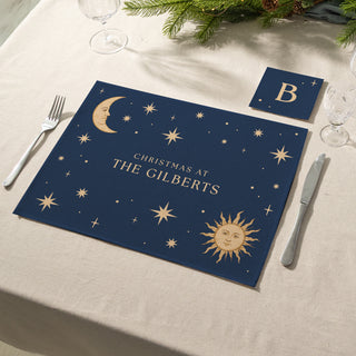 Celestial Personalised Placemat and Coaster Set