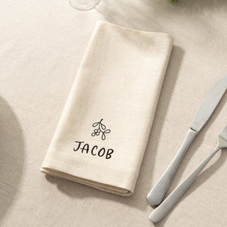 Festive Icons Personalised Linen Napkin Set