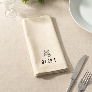 Festive Icons Personalised Linen Napkin Set
