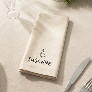Festive Icons Personalised Linen Napkin Set