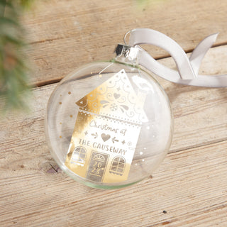 Gingerbread House Foiled Glass Bauble