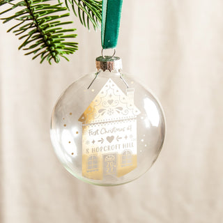 Gingerbread House Foiled Glass Bauble