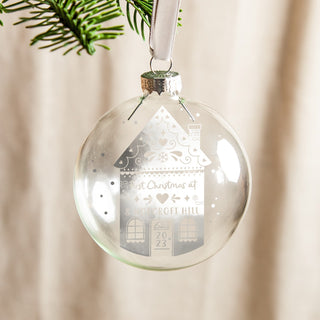 Gingerbread House Foiled Glass Bauble