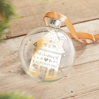 Gingerbread House Foiled Glass Bauble