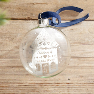 Gingerbread House Foiled Glass Bauble