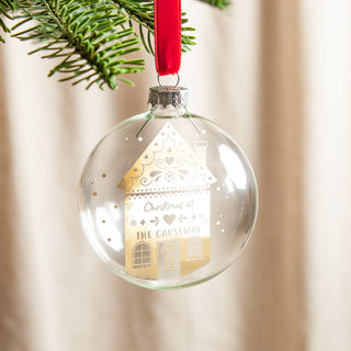 Gingerbread House Foiled Glass Bauble