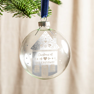 Gingerbread House Foiled Glass Bauble