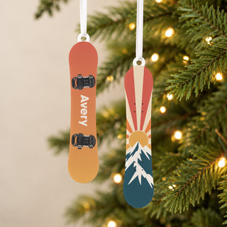 Personalised Snowboard Christmas Decoration Set