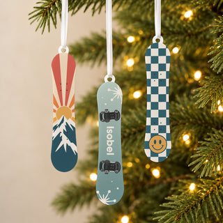 Personalised Snowboard Christmas Decoration Set