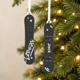 Personalised Snowboard Christmas Decoration Set