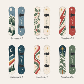 Personalised Festive Snowboard Christmas Decoration Set