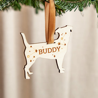 Dog Silhouette Wooden Hanging Decoration