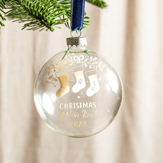 Foiled Stockings Family Christmas Bauble