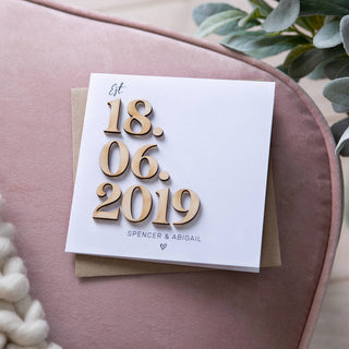 Simple Wooden Date Keepsake Card