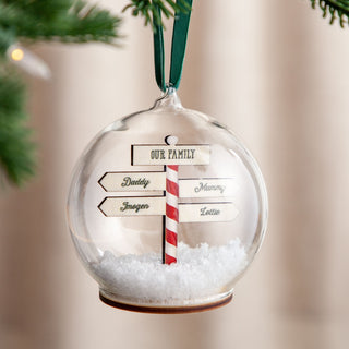 Personalised Family Christmas Signpost Bauble