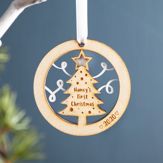 Personalised First Christmas Tree Hanging Decoration