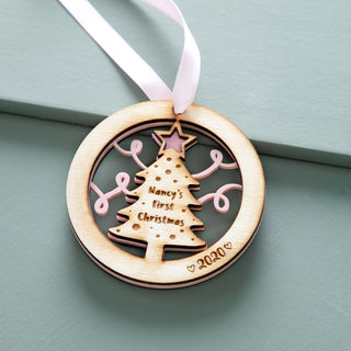 Personalised First Christmas Tree Hanging Decoration