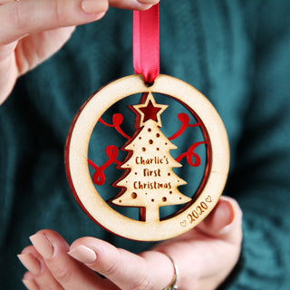 Personalised First Christmas Tree Hanging Decoration