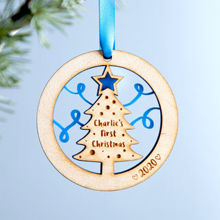 Personalised First Christmas Tree Hanging Decoration