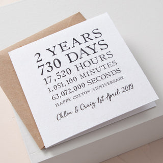 Linear Design Cotton Anniversary Time Card