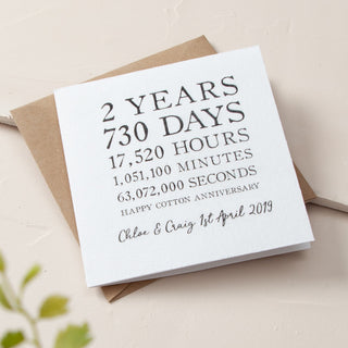 Linear Design Cotton Anniversary Time Card