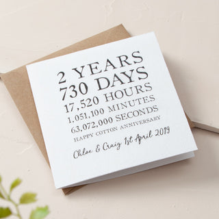 Linear Design Cotton Anniversary Time Card