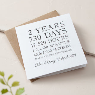 Linear Design Cotton Anniversary Time Card