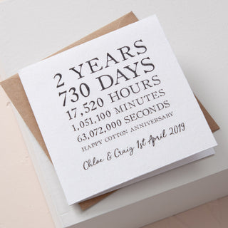 Linear Design Cotton Anniversary Time Card